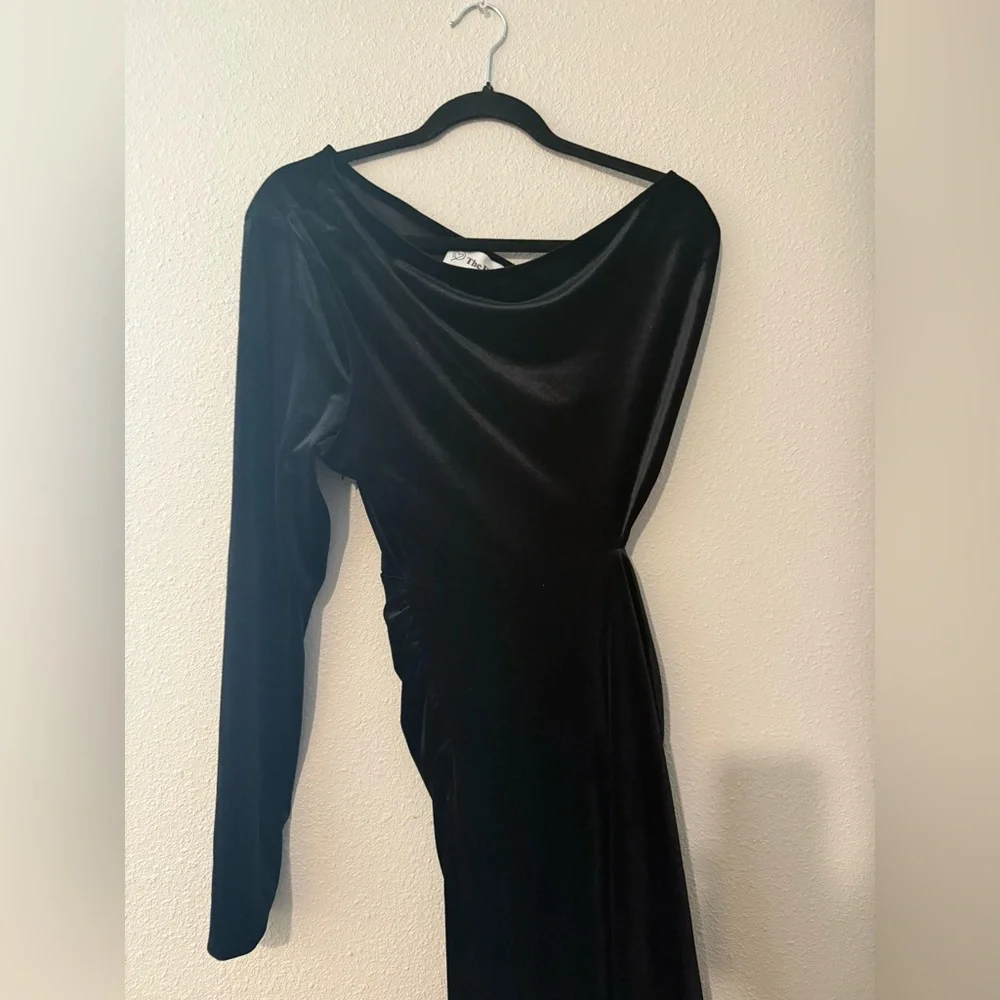 THE DROP LIA ONE SHOULDER CUT OUT VELVET MIDI DRESS NWT XL - Picture 6 of 8